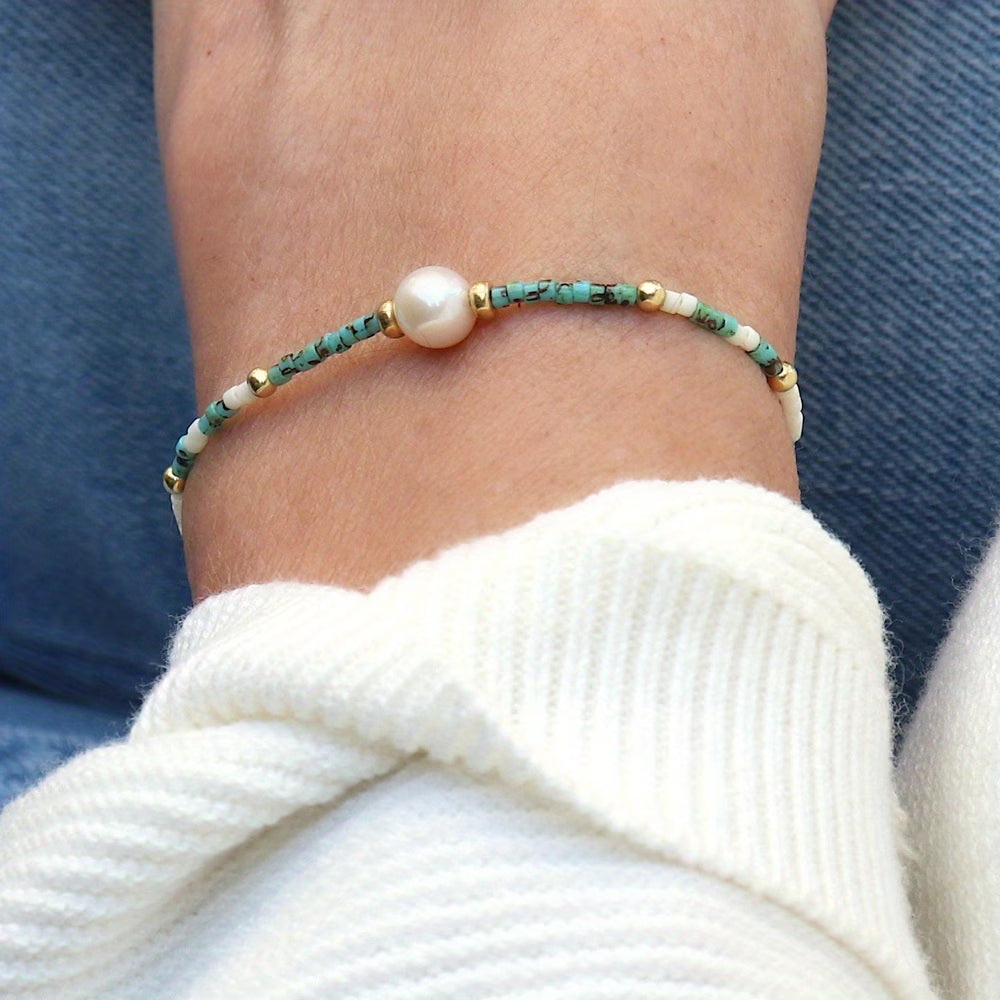 Bracciale Minimal Turquoise e Perla