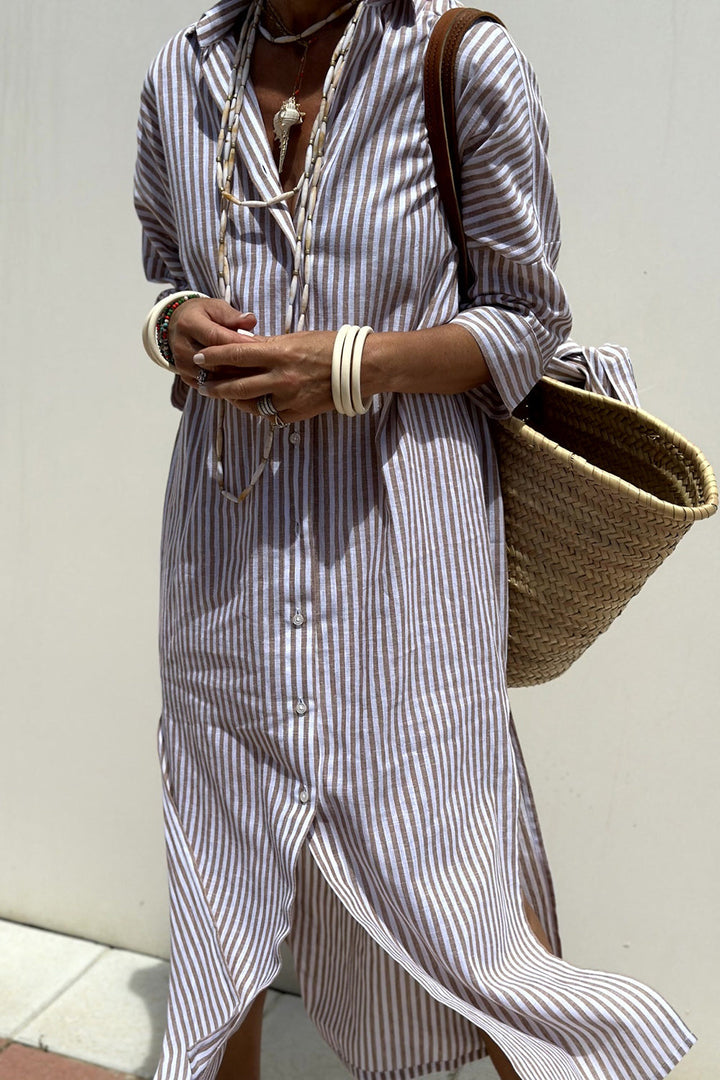 Kelly | Abito Camicia a Righe con Comfort Elegante