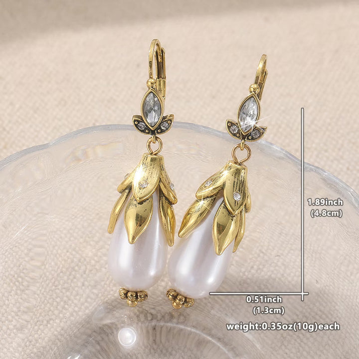 Orecchini in Perle Botaniche Vintage