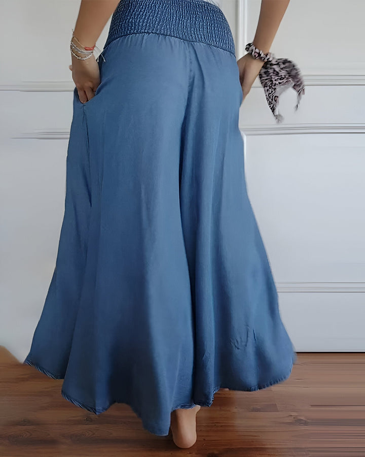 DELACROIX | Pantalon large pour femme avec taille smockée