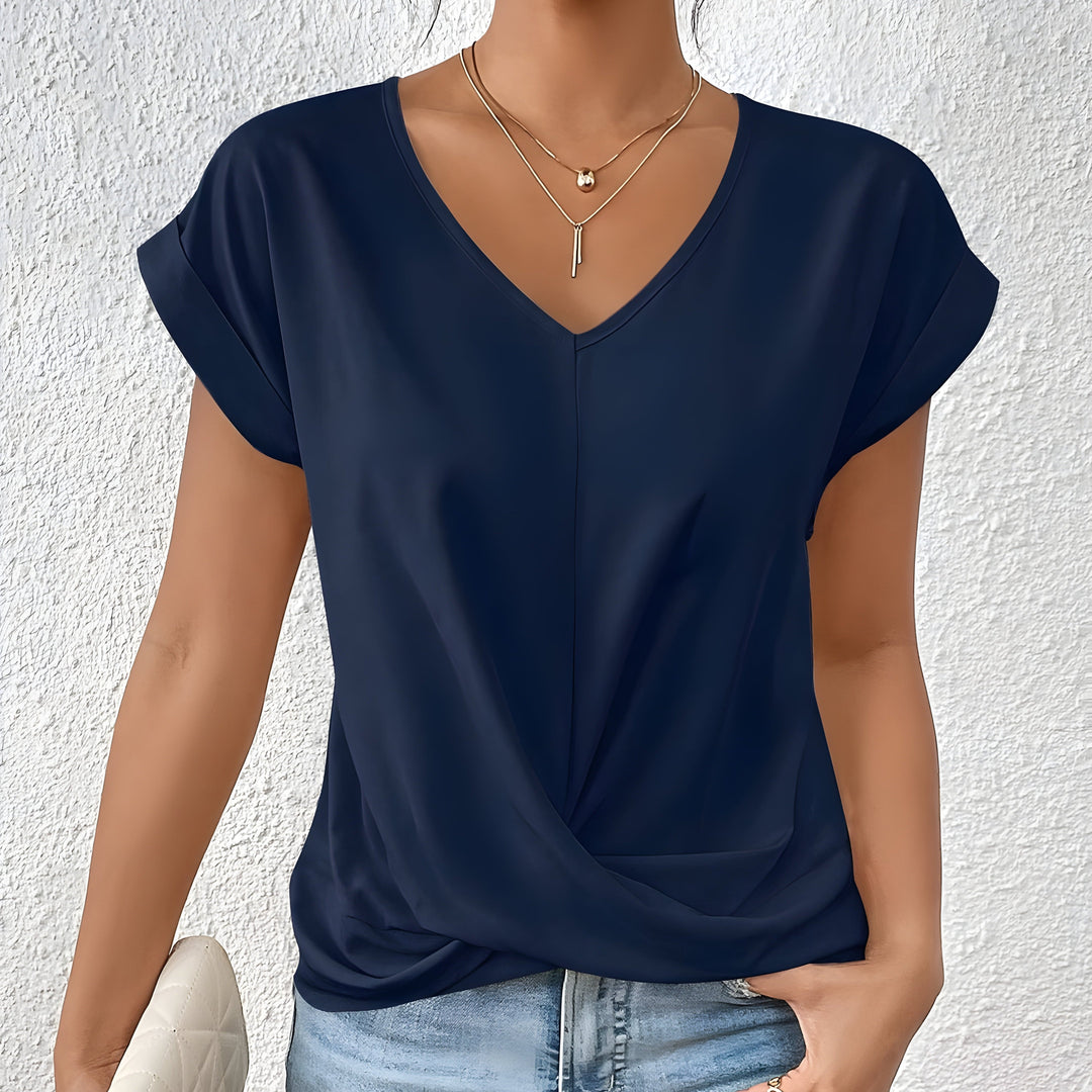BELLA | Maglietta V-Neck con Dettaglio a Torciglione Classico