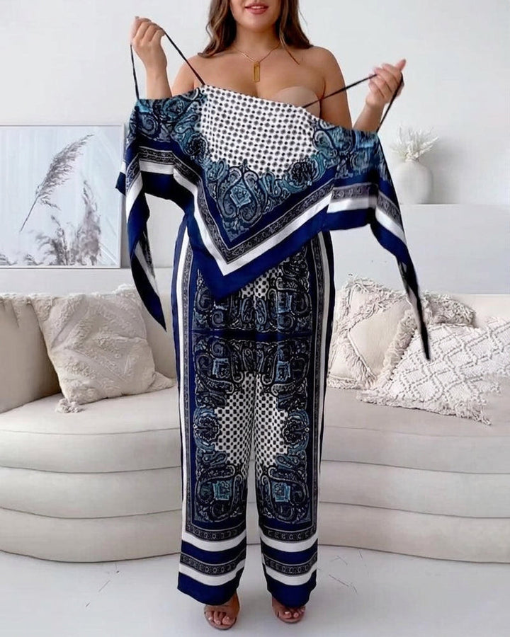 Helen | Set di Abbigliamento Elegante con Top e Pantaloni per Vacanza