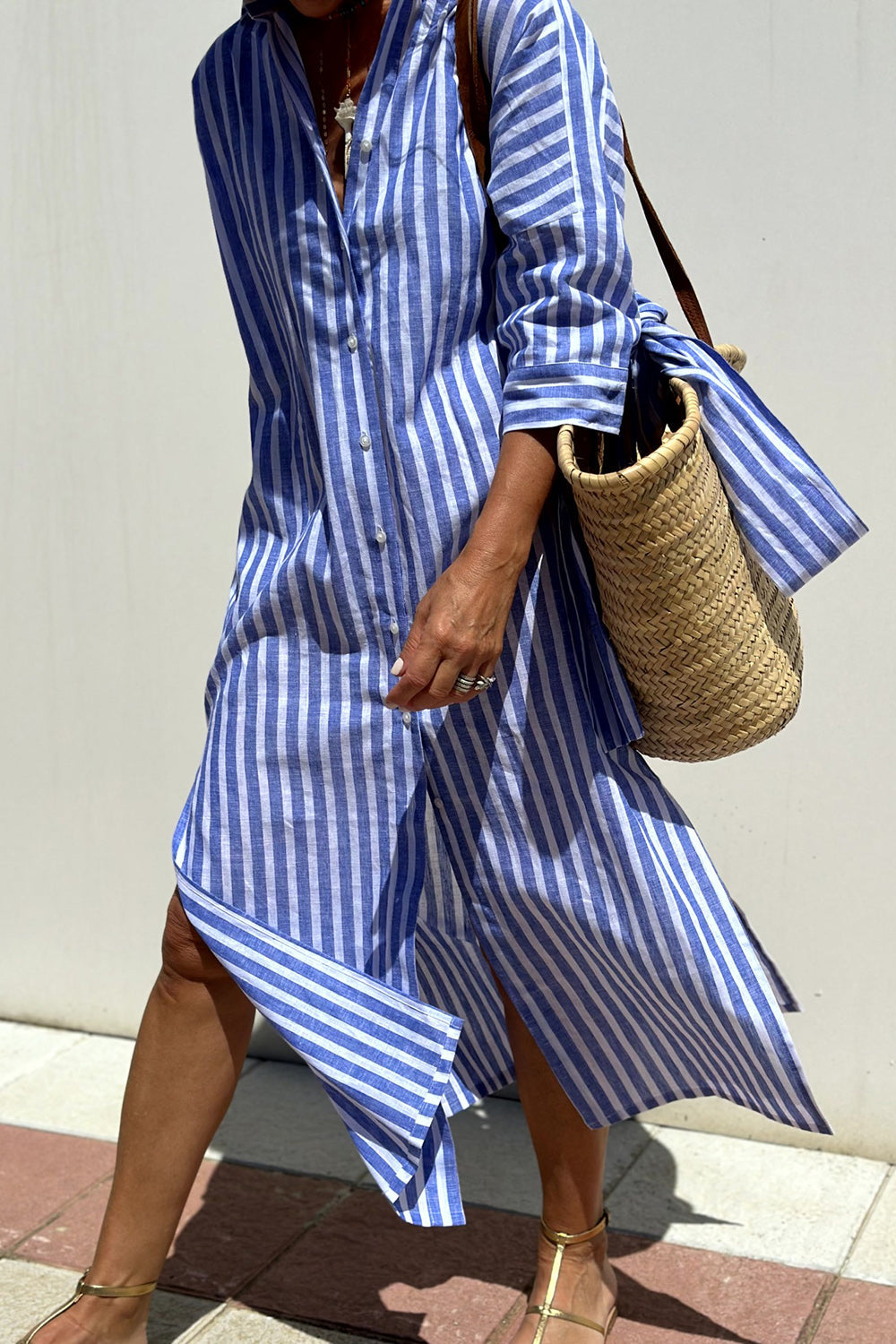 Kelly | Abito Camicia a Righe con Comfort Elegante