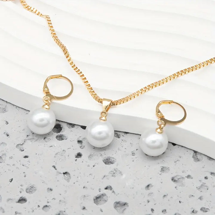 Set di Collana Elegante e Raffinata con Perle