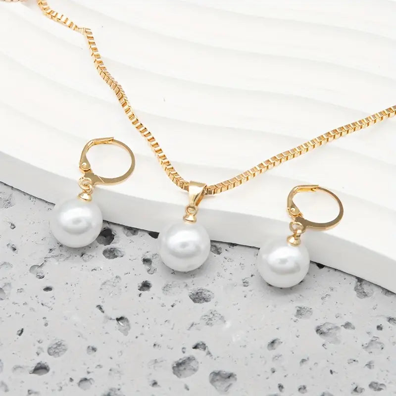 Set di Collana di Perle Elegante e Grazioso