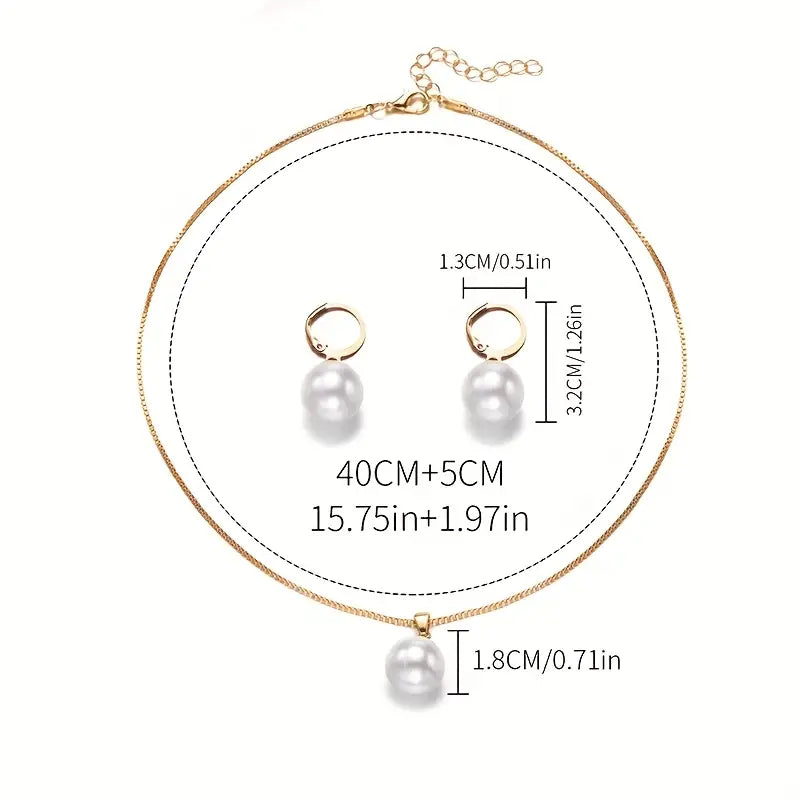 Set di Collana Elegante e Raffinata con Perle