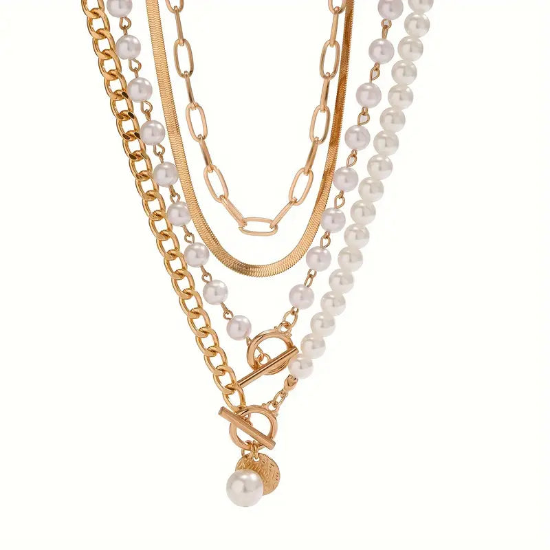 Set di Collane a Strati con Perle Moderne