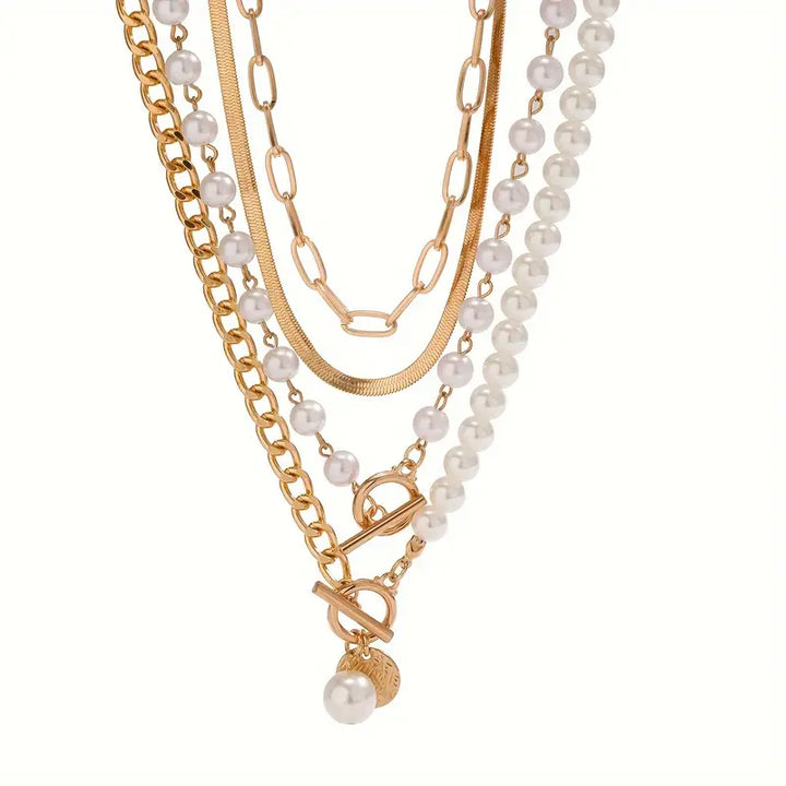 Set di Collane a Strati con Perle Moderne