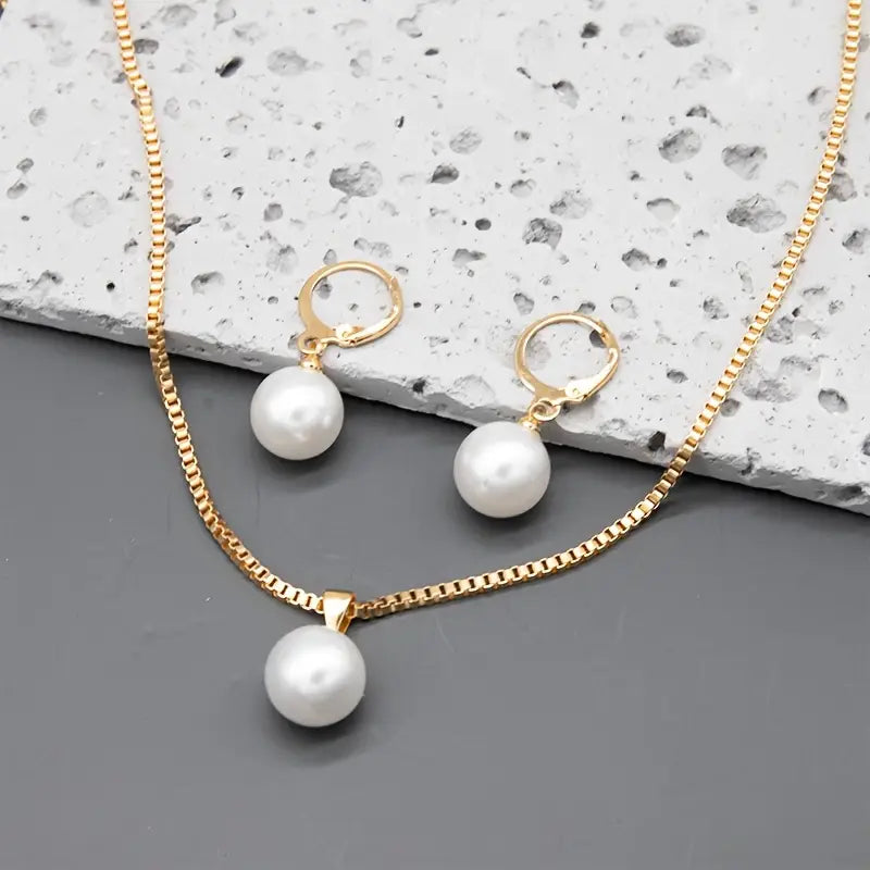 Set di Collana di Perle Elegante e Grazioso