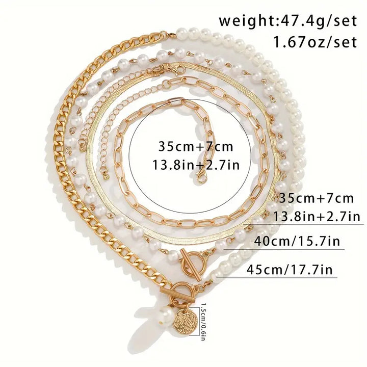 Set di Collane a Strati con Perle Moderne