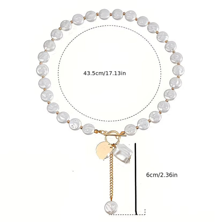 Collana con Chiusura a Toggle in Perle Barocche
