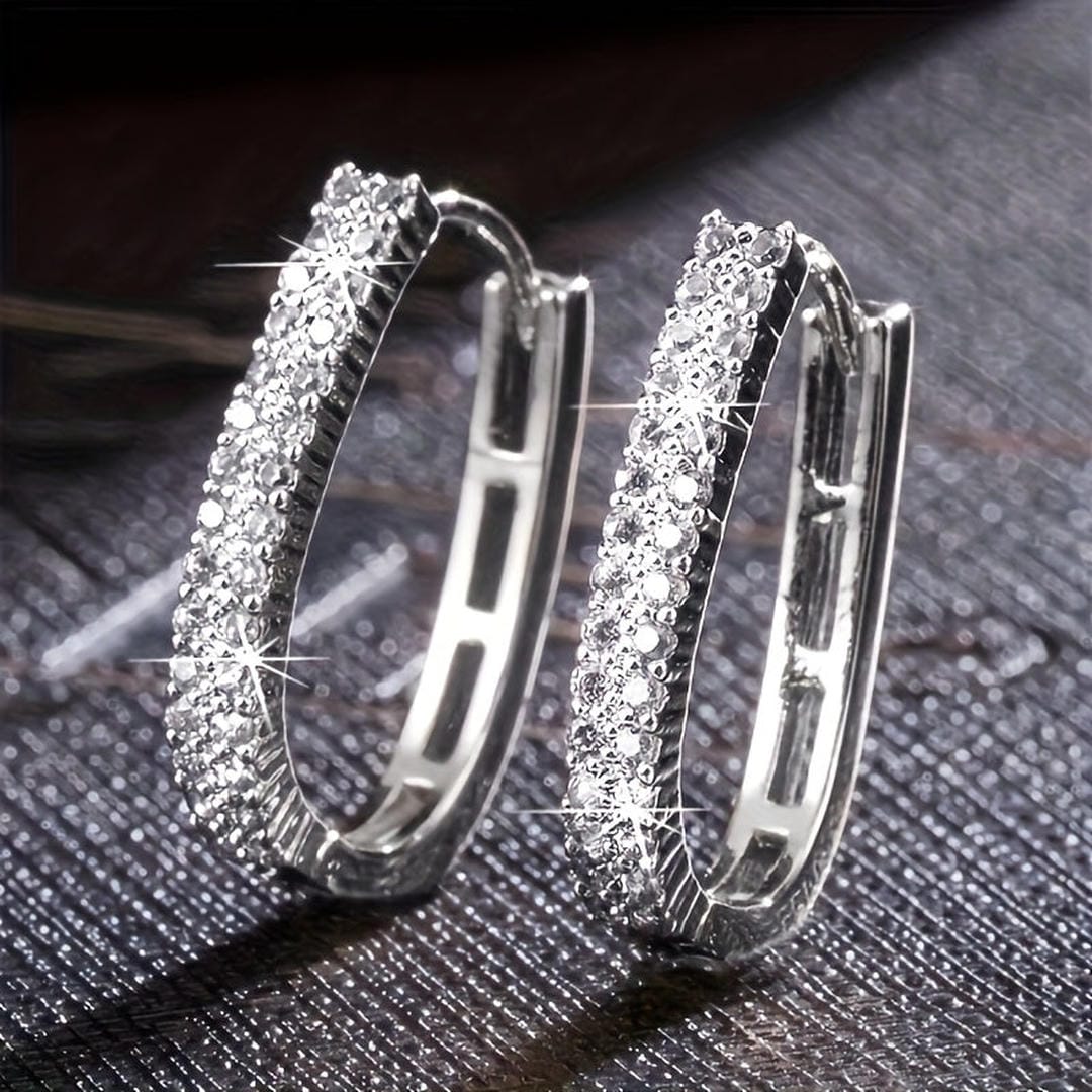 Orecchini Circolari Eleganti in Zirconia