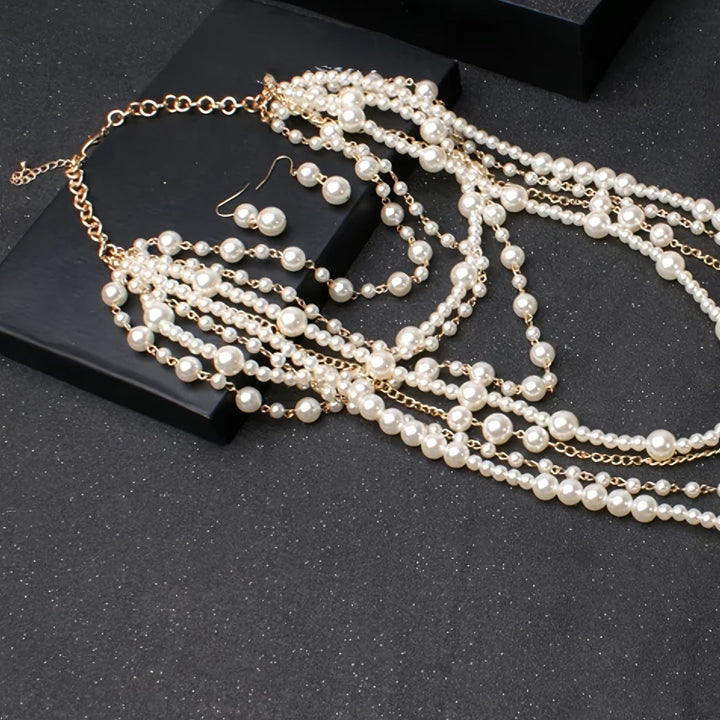 Set di Dichiarazione in Perle Multi-Strato Boho
