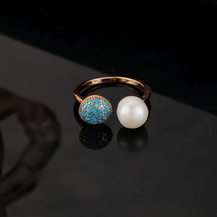 Anello di Bellezza in Perla e Turchese