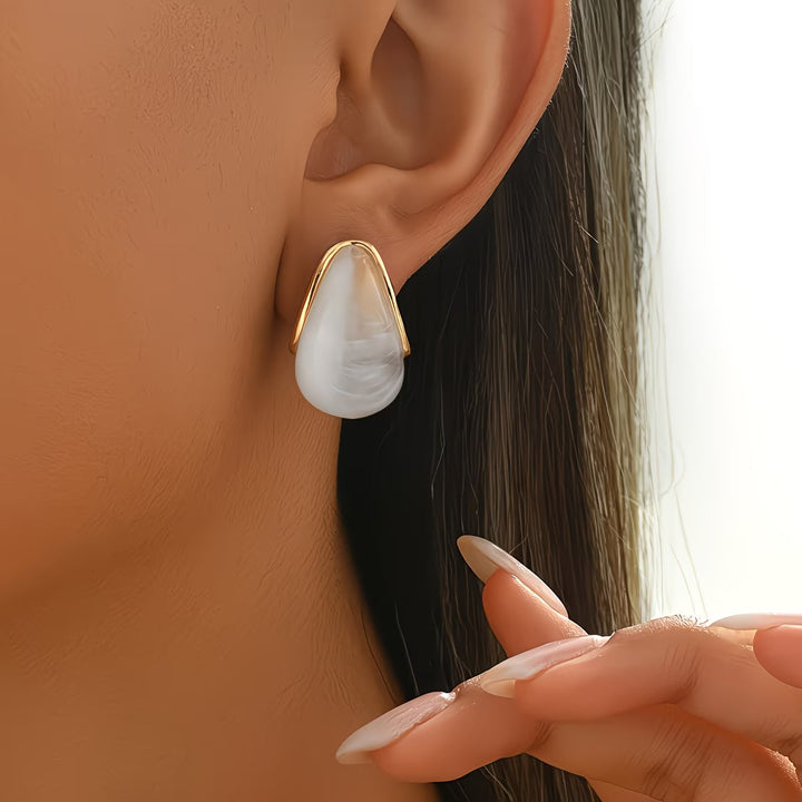 Orecchini a Goccia d'Acqua con Perla