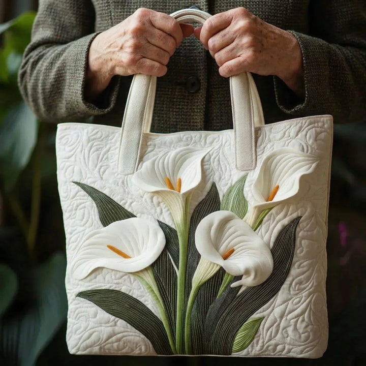 Borsa Artigianale Trapuntata - Gigli Bianchi