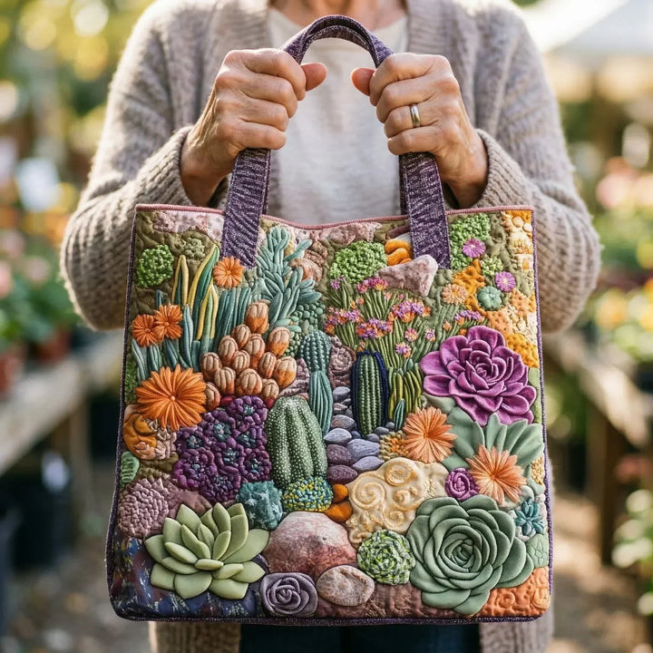 Borsa Tote Artigianale - Giardino di Succulente