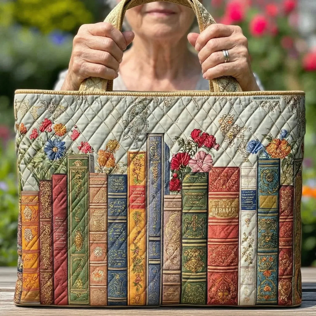 Borsa Tote Trapuntata - Biblioteca Incantata