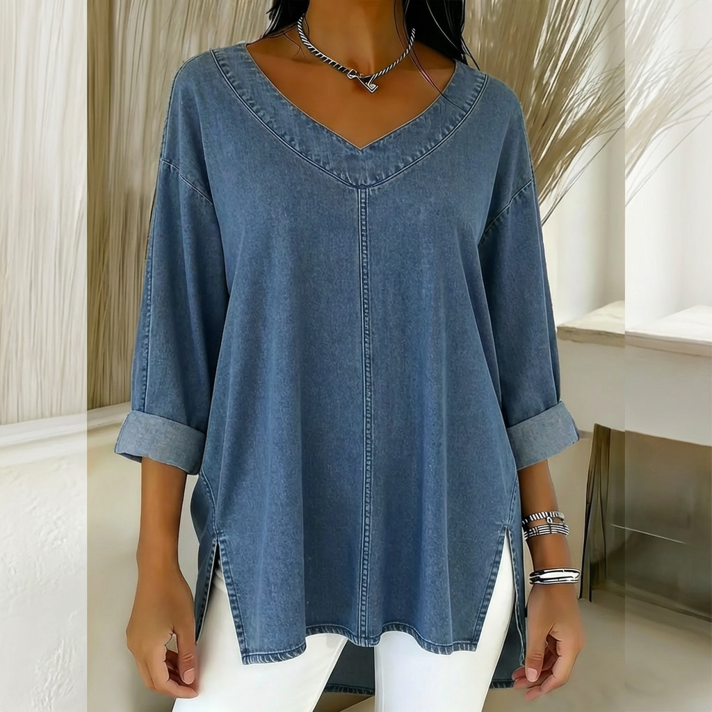 Lucy | Top in Denim Elegante