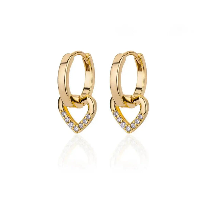 Orecchini a Cuore Hollow in Zirconia