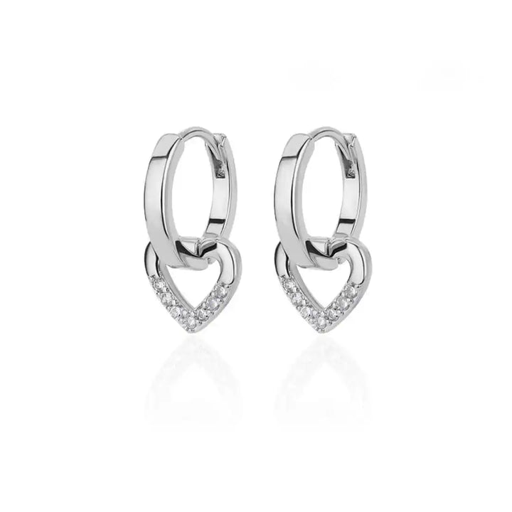 Orecchini a Cuore Hollow in Zirconia