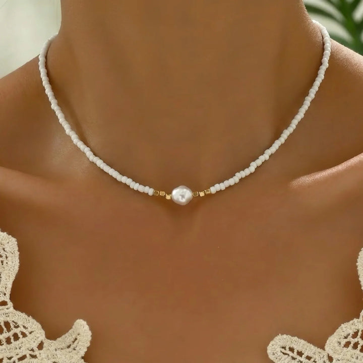 Collana Minimalista Turchese e Perla