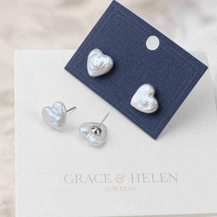 Orecchini a Cuore in Perla d'Acqua Dolce Premium