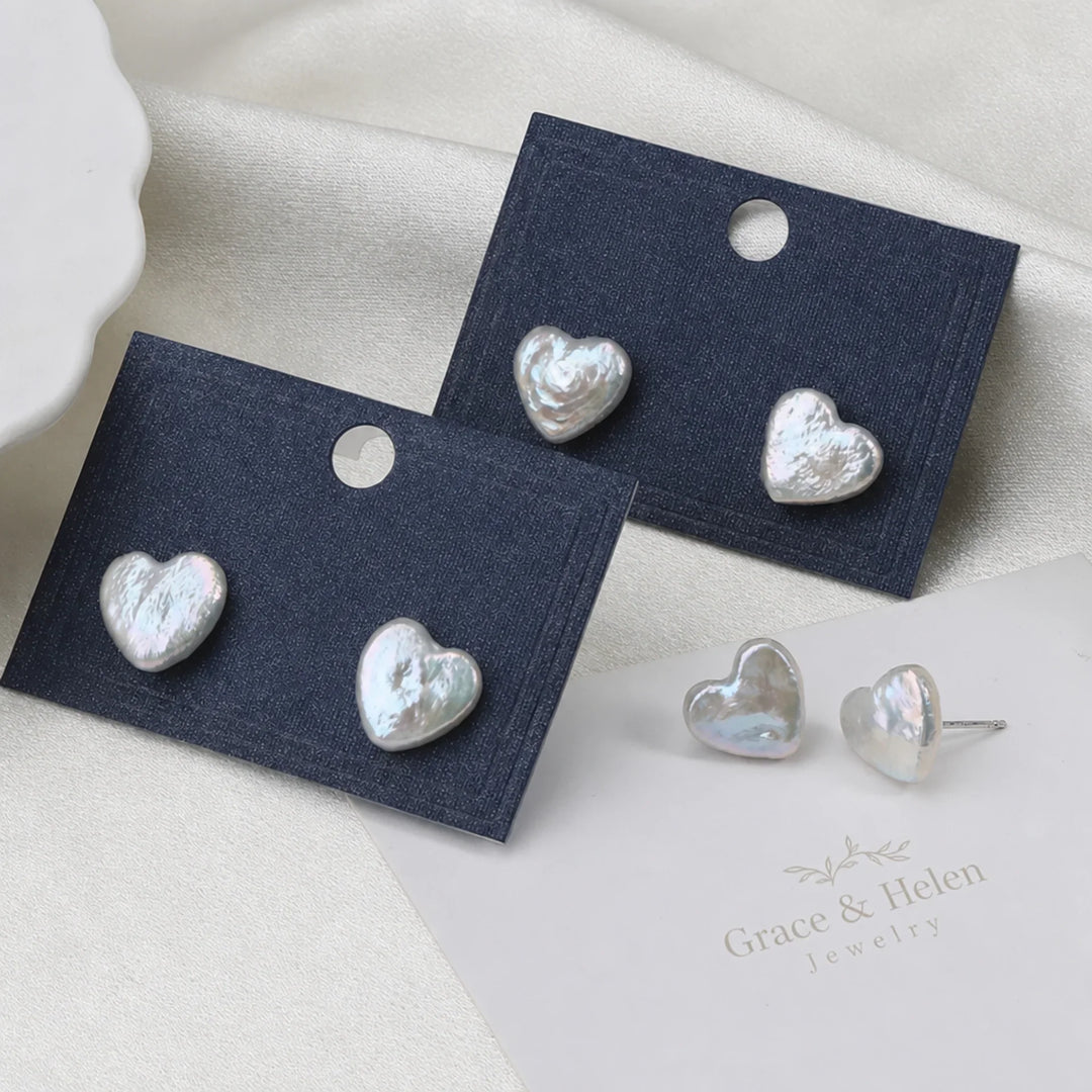 Orecchini a Cuore in Perla d'Acqua Dolce Premium