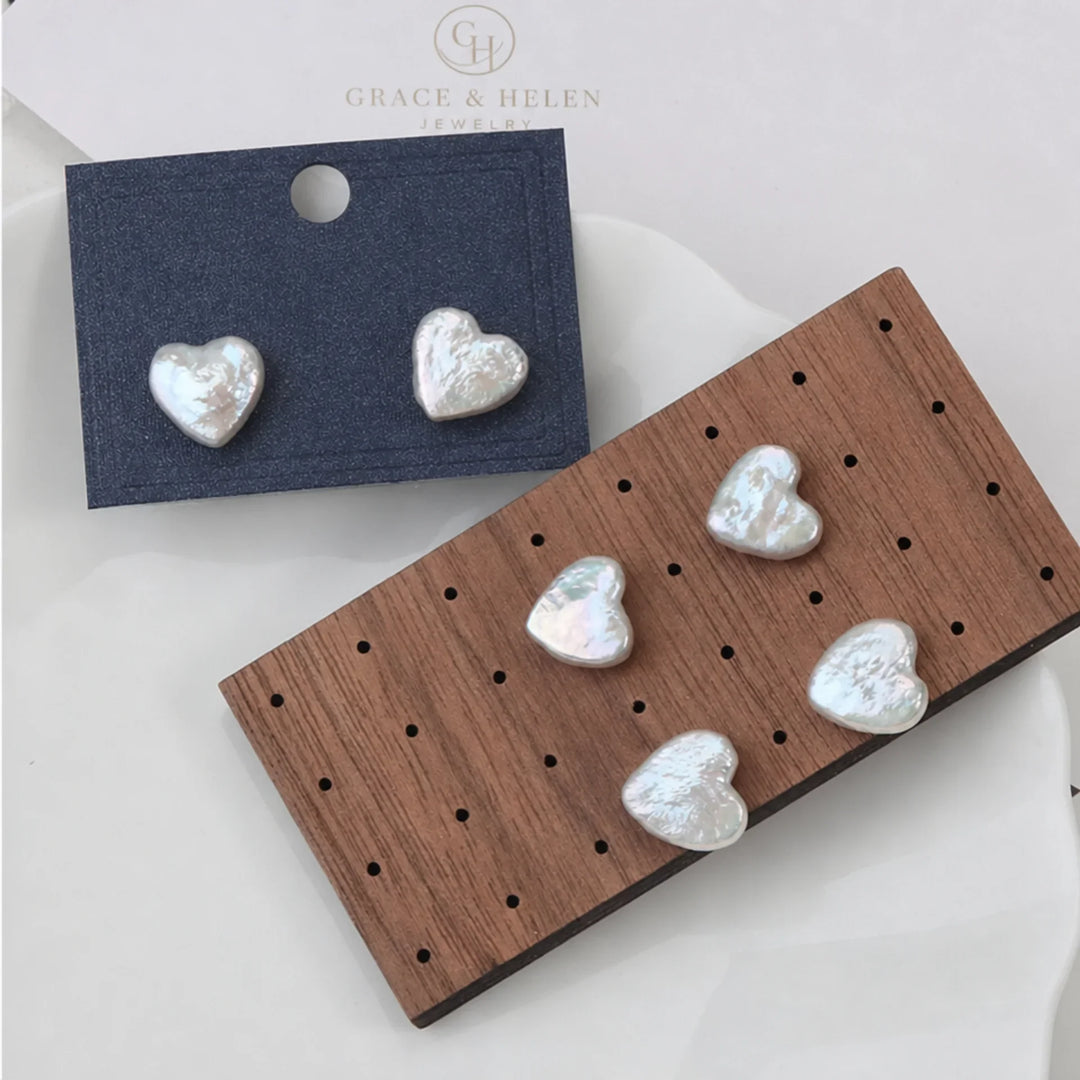 Orecchini a Cuore in Perla d'Acqua Dolce Premium