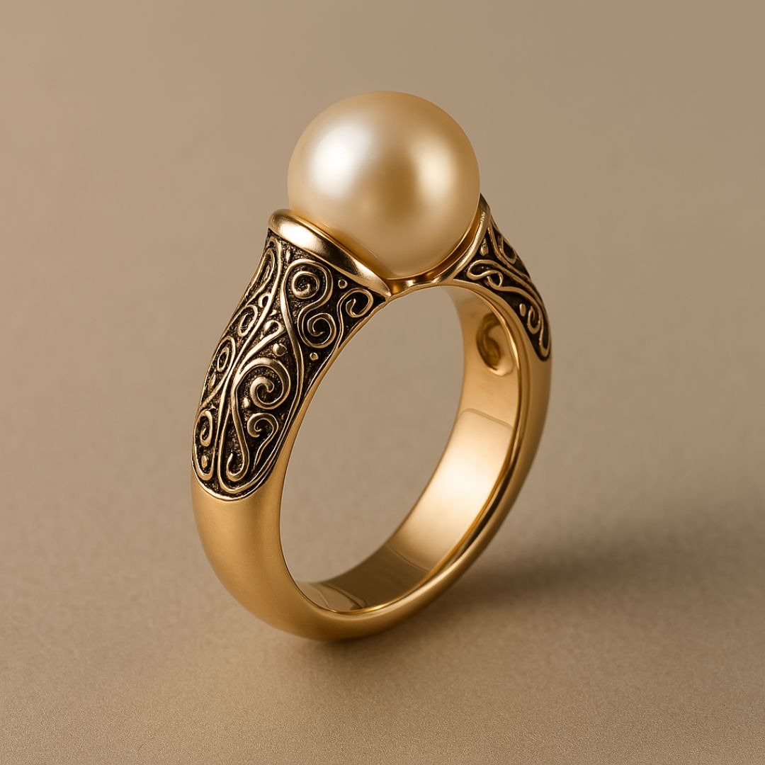 Anello Vintage in Perle e Oro senza Tempo