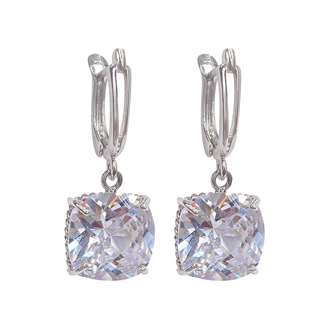 Orecchini a Goccia in Zirconia Cubica e Oro Bianco