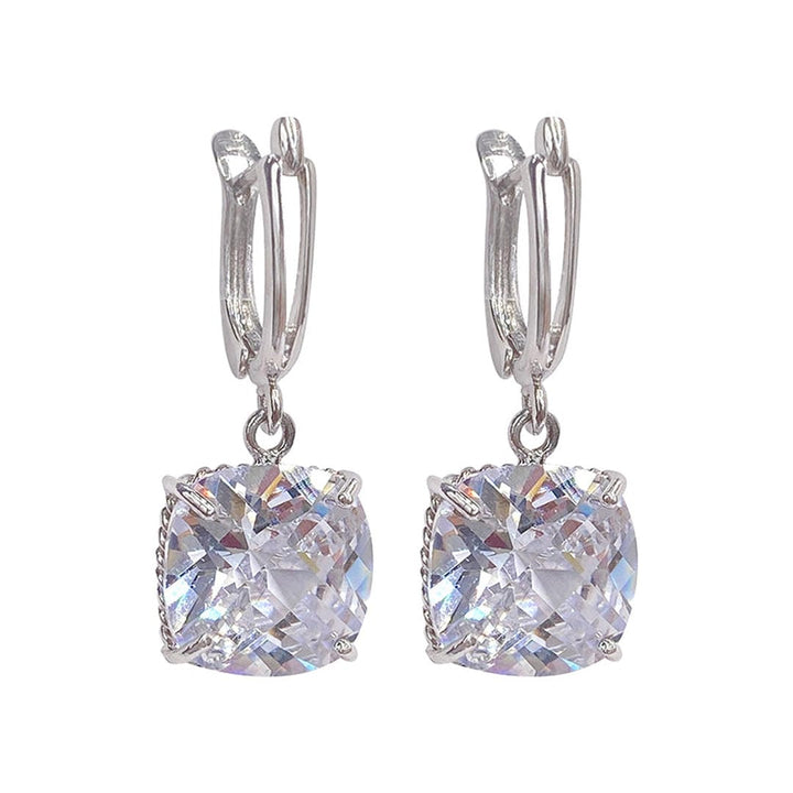 Orecchini a Goccia in Zirconia Cubica e Oro Bianco