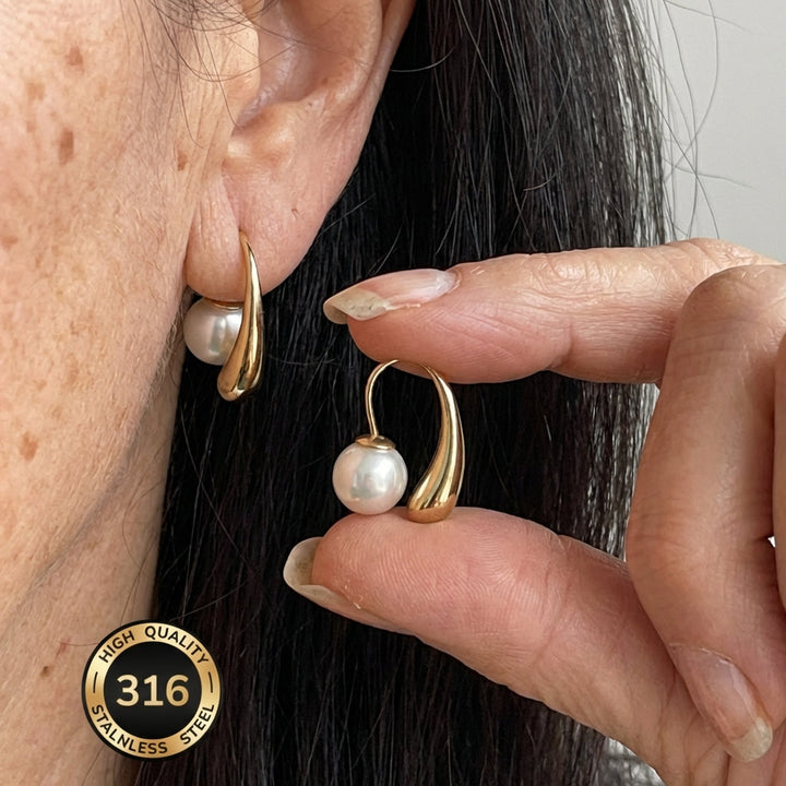 Orecchini Minimalisti Arc Pearl