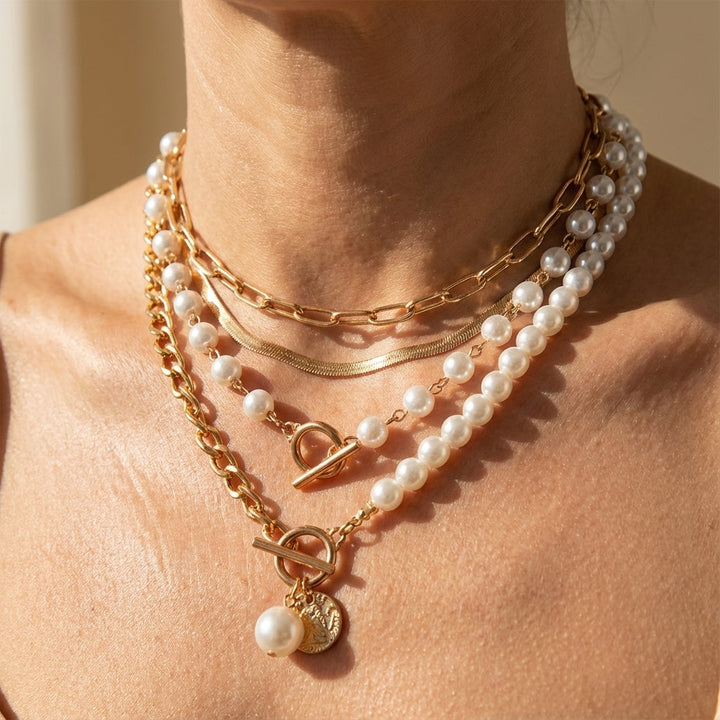 Set di Collane a Strati con Perle Moderne