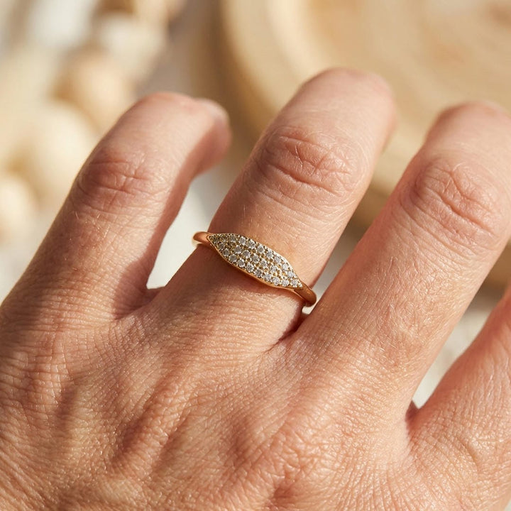 Anello Impilabile Pavé Marquise
